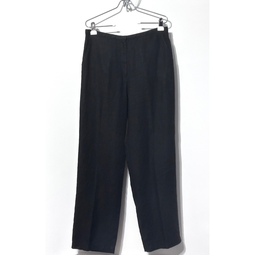 Vintage Eileen Fisher Linen Black Pants Womens M